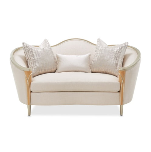 AICO Villa Cherie Loveseat in Caramel - Furniture Land (Milwaukee, WI)