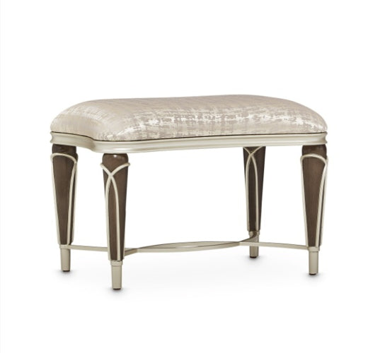 AICO Villa Cherie Ottoman in Hazelnut - Furniture Land (Milwaukee, WI)