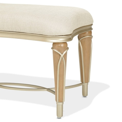 AICO Villa Cherie Ottoman in Caramel - Furniture Land (Milwaukee, WI)