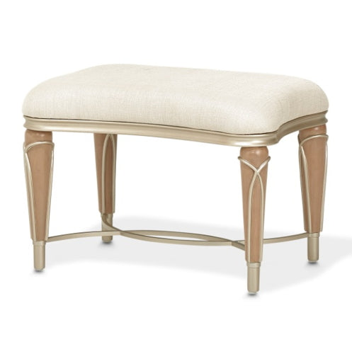 AICO Villa Cherie Ottoman in Caramel - Furniture Land (Milwaukee, WI)