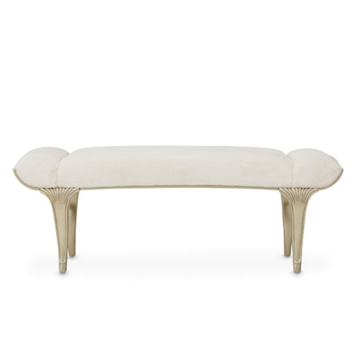 AICO Villa Cherie Tufted Bed Bench in Hazelnut - Furniture Land (Milwaukee, WI)