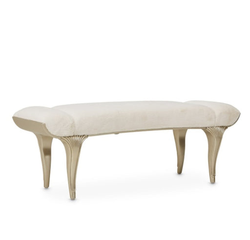 AICO Villa Cherie Tufted Bed Bench in Hazelnut - Furniture Land (Milwaukee, WI)