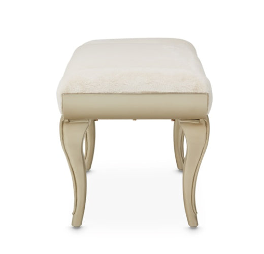 AICO Villa Cherie Tufted Bed Bench in Hazelnut - Furniture Land (Milwaukee, WI)