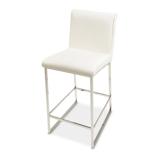 AICO Furniture State St.Counter Height Chair in Glossy White - Furniture Land (Milwaukee, WI)