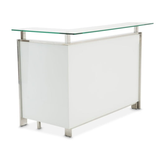 AICO Furniture State St. Bar Table in Glossy White - Furniture Land (Milwaukee, WI)