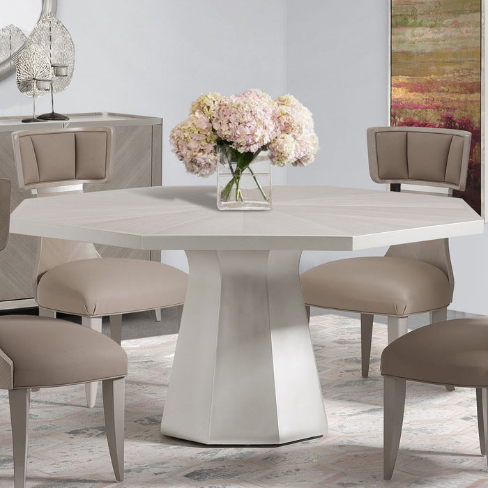 AICO Lanterna Octagon Dining Table in Silver Mist - Furniture Land (Milwaukee, WI)