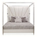 AICO Penthouse King Canopy Channel Tufted Upholstered Bed in Ash Gray - Furniture Land (Milwaukee, WI)