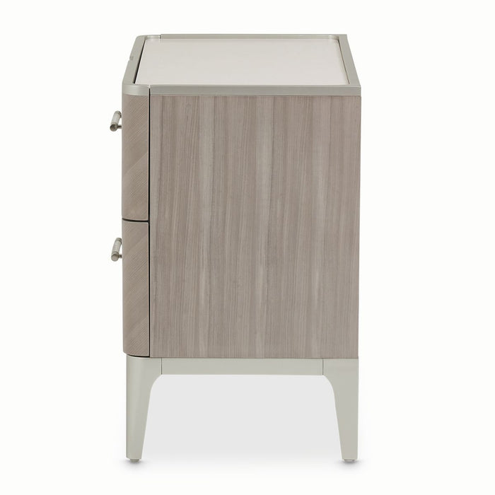 AICO Lanterna Nightstand in Silver Mist - Furniture Land (Milwaukee, WI)