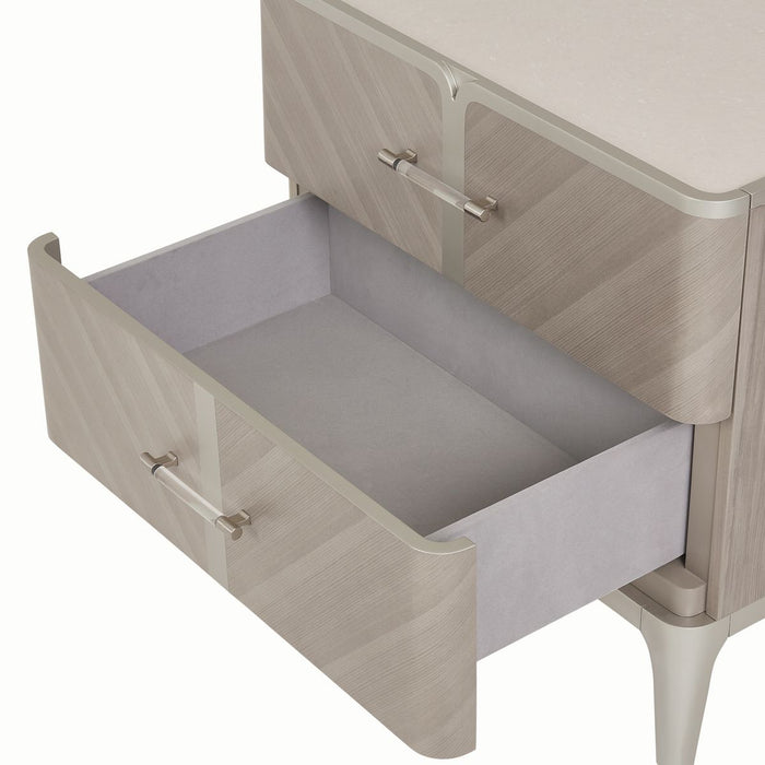 AICO Lanterna Nightstand in Silver Mist - Furniture Land (Milwaukee, WI)