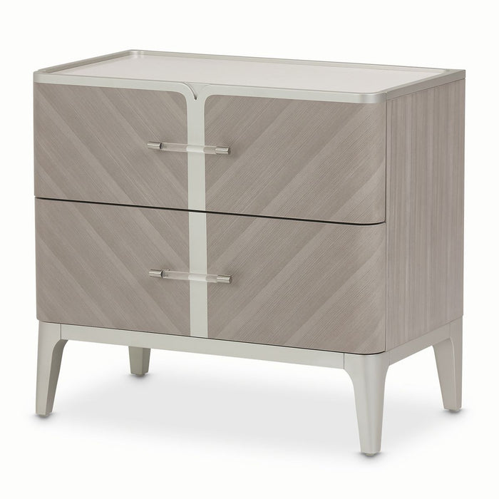 AICO Lanterna Nightstand in Silver Mist - Furniture Land (Milwaukee, WI)