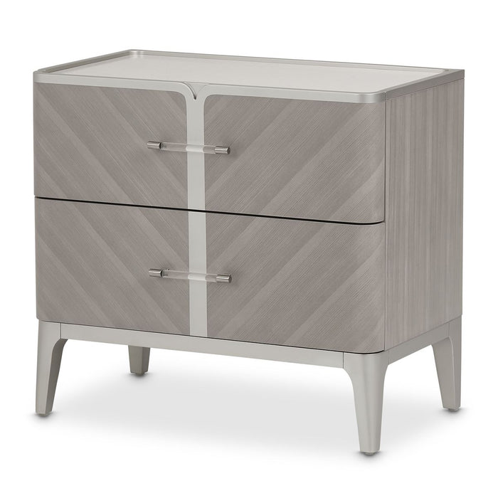 AICO Lanterna Nightstand in Silver Mist - Furniture Land (Milwaukee, WI)