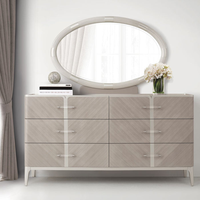 AICO Lanterna Dresser Mirror in Silver Mist - Furniture Land (Milwaukee, WI)