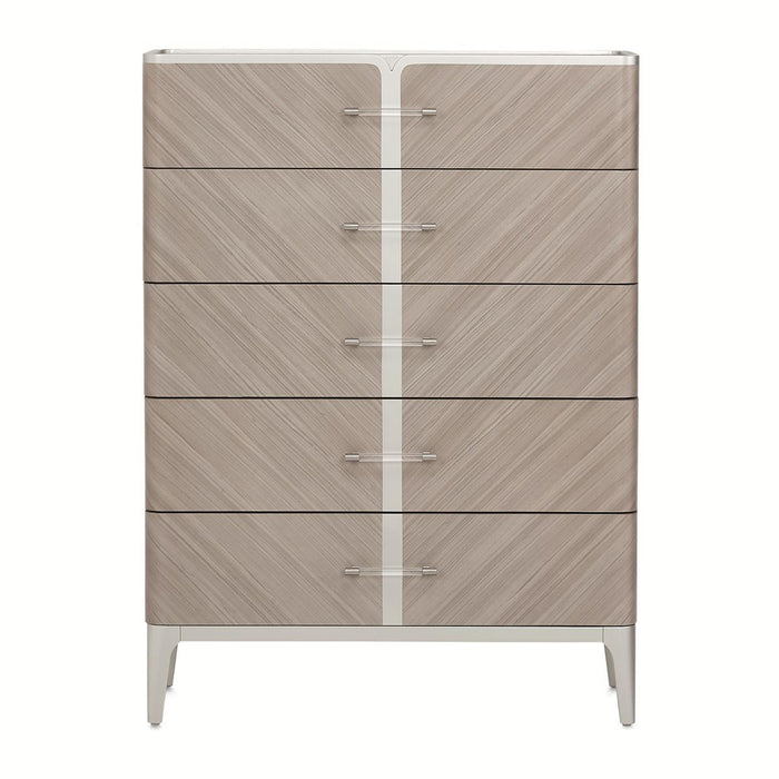 AICO Lanterna Highboy Chest in Silver Mist - Furniture Land (Milwaukee, WI)