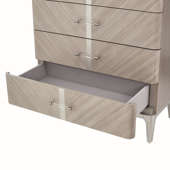 AICO Lanterna Highboy Chest in Silver Mist - Furniture Land (Milwaukee, WI)