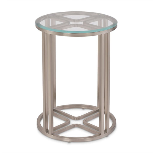 AICO Lanterna Chairside Table in Silver Mist - Furniture Land (Milwaukee, WI)