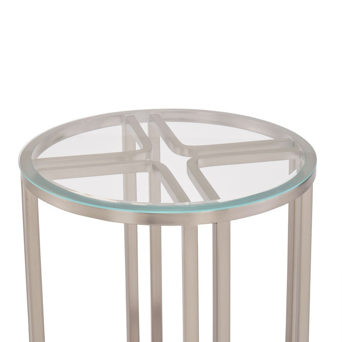 AICO Lanterna Chairside Table in Silver Mist - Furniture Land (Milwaukee, WI)