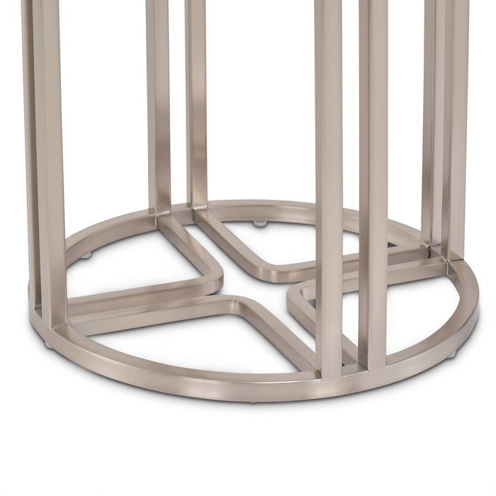AICO Lanterna Chairside Table in Silver Mist - Furniture Land (Milwaukee, WI)