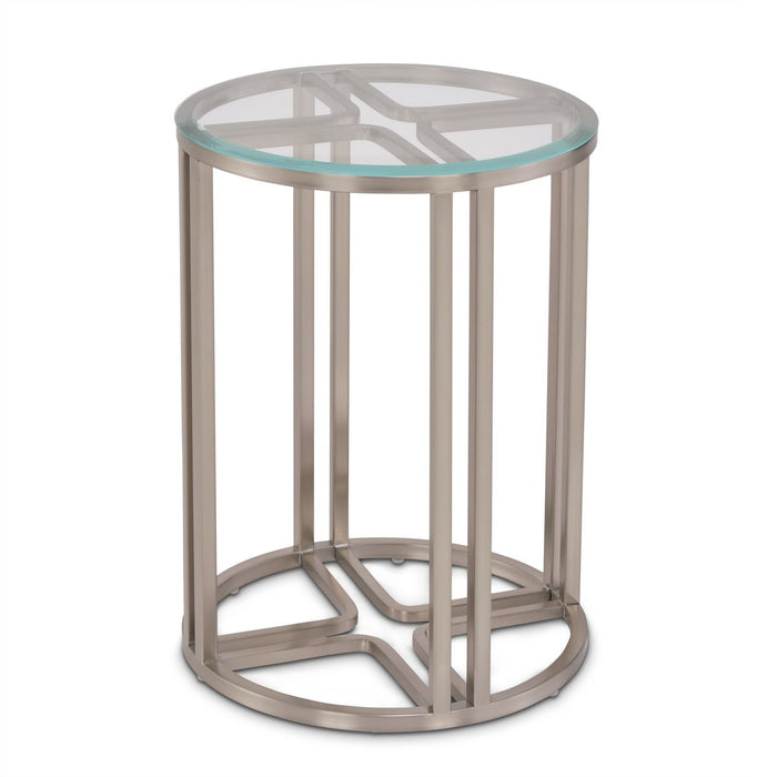 AICO Lanterna Chairside Table in Silver Mist - Furniture Land (Milwaukee, WI)
