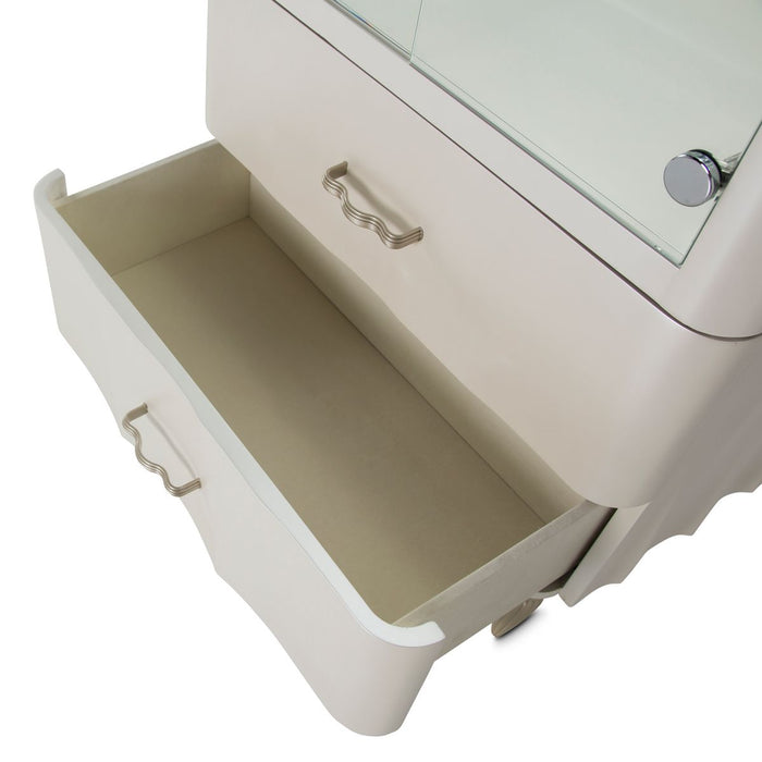 AICO London Place Display Cabinet in Creamy Pearl - Furniture Land (Milwaukee, WI)