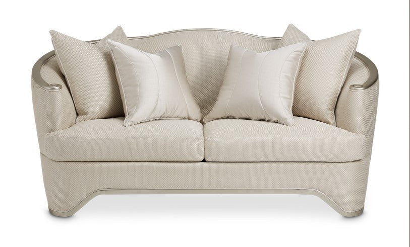Aico London Place Loveseat in Light Champagne - Furniture Land (Milwaukee, WI)