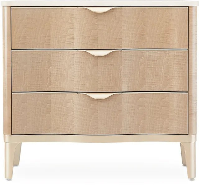 AICO Malibu Crest 3 Drawer Nightstand in Blush - Furniture Land (Milwaukee, WI)