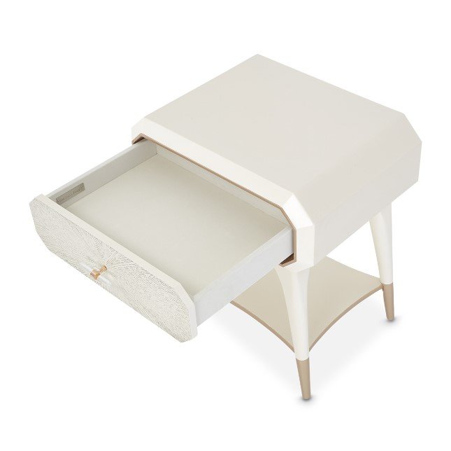 AICO La Rachelle Nightstand/End Table 1 Drawer in Medium Champagne - Furniture Land (Milwaukee, WI)
