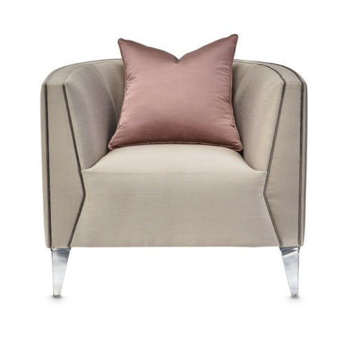 AICO Furniture Linea Matching Chair Metallic in Silver Mist - Furniture Land (Milwaukee, WI)