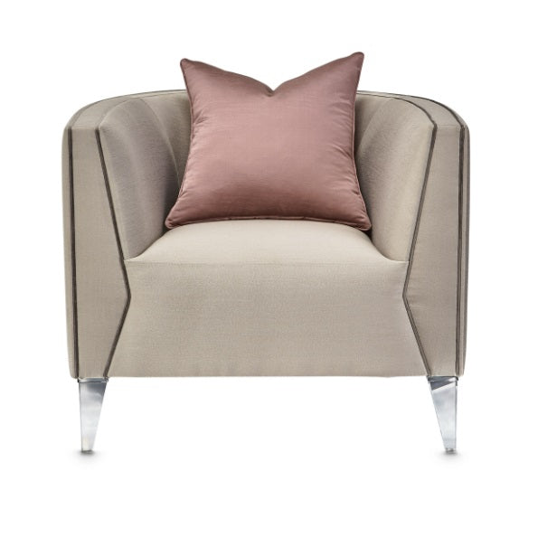 AICO Furniture Linea Matching Chair Metallic in Silver Mist - Furniture Land (Milwaukee, WI)