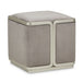 AICO Furniture Linea Linea Ottoman Gray Pearl in Silver Mist - Furniture Land (Milwaukee, WI)