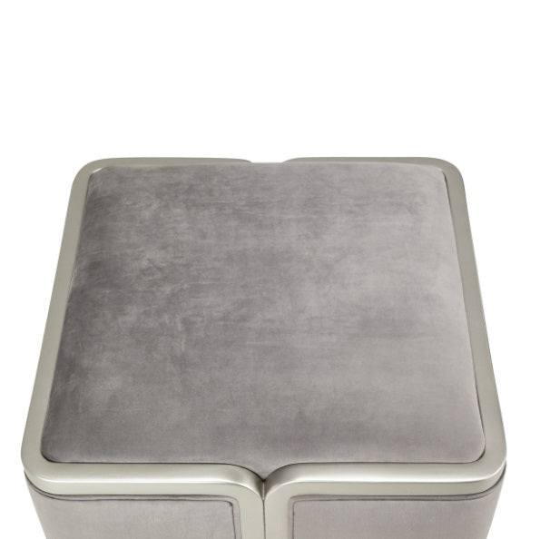 AICO Furniture Linea Linea Ottoman Gray Pearl in Silver Mist - Furniture Land (Milwaukee, WI)