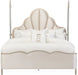 AICO Malibu Crest Queen Scalloped Poster Bed in Chardonnay - Furniture Land (Milwaukee, WI)