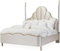 AICO Malibu Crest Queen Scalloped Poster Bed in Chardonnay - Furniture Land (Milwaukee, WI)