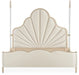 AICO Malibu Crest Queen Scalloped Poster Bed in Chardonnay - Furniture Land (Milwaukee, WI)