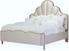 AICO Malibu Crest Cal King Scalloped Panel Bed in Chardonnay - Furniture Land (Milwaukee, WI)
