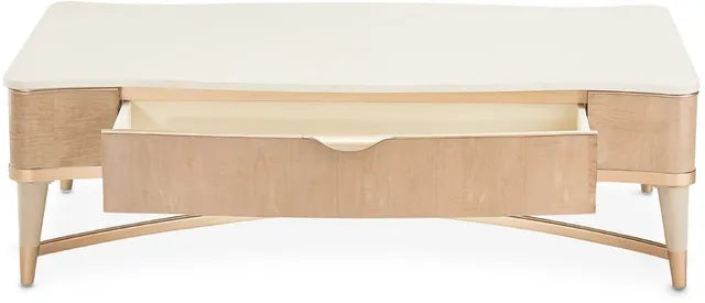 AICO Malibu Crest Rectangular Cocktail Table in Blush - Furniture Land (Milwaukee, WI)