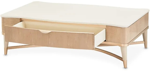 AICO Malibu Crest Rectangular Cocktail Table in Blush - Furniture Land (Milwaukee, WI)