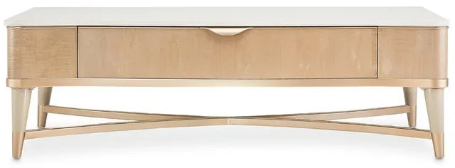 AICO Malibu Crest Rectangular Cocktail Table in Blush - Furniture Land (Milwaukee, WI)