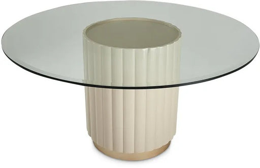 AICO Malibu Crest Round Dining Table in Chardonnay - Furniture Land (Milwaukee, WI)