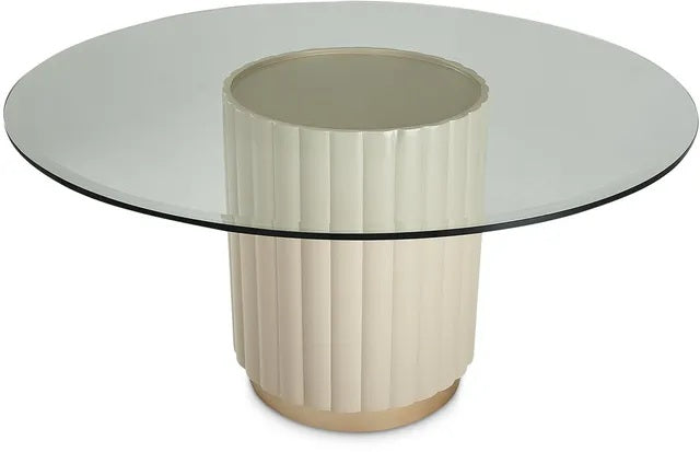 AICO Malibu Crest Round Dining Table in Chardonnay - Furniture Land (Milwaukee, WI)