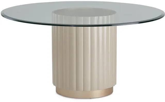 AICO Malibu Crest Round Dining Table in Chardonnay - Furniture Land (Milwaukee, WI)