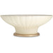 AICO La Rachelle Round Scalloped Cocktail Table with Glass in Medium Champagne - Furniture Land (Milwaukee, WI)