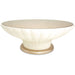 AICO La Rachelle Round Scalloped Cocktail Table with Glass in Medium Champagne - Furniture Land (Milwaukee, WI)
