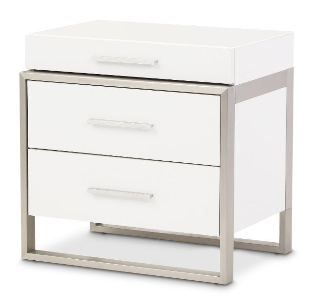 AICO Marquee Nightstand in Cloud White - Furniture Land (Milwaukee, WI)