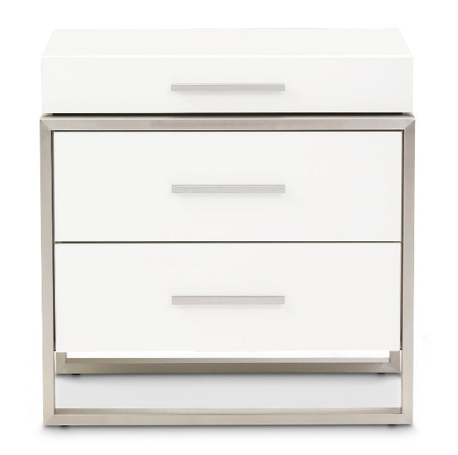 AICO Marquee Nightstand in Cloud White - Furniture Land (Milwaukee, WI)
