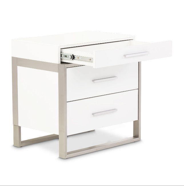 AICO Marquee Nightstand in Cloud White - Furniture Land (Milwaukee, WI)