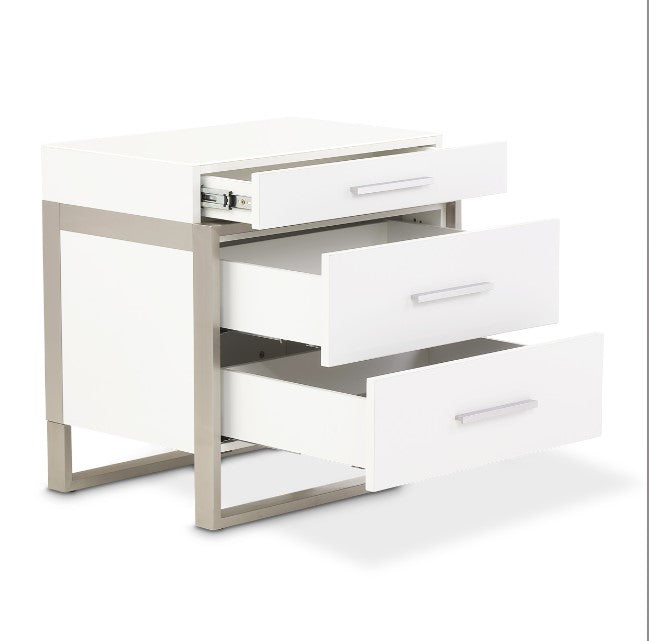 AICO Marquee Nightstand in Cloud White - Furniture Land (Milwaukee, WI)