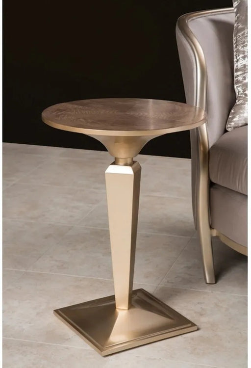 AICO Malibu Crest Round Pedestal Tea Table in Chardannoy - Furniture Land (Milwaukee, WI)