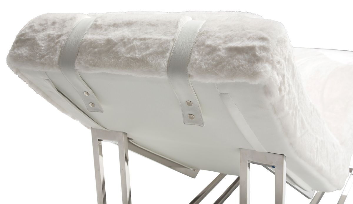 Aico Furniture Trance Upholstered Chaise in White TR-ASTRO41-MST-13 - Furniture Land (Milwaukee, WI)
