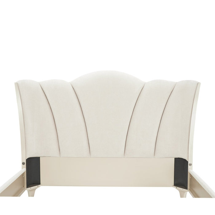 AICO Furniture La Marisia California King Upholstered Platform Bed in Creamy Pearl - Furniture Land (Milwaukee, WI)