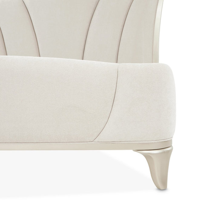 AICO Furniture La Marisia Queen Upholstered Platform Bed in Creamy Pearl - Furniture Land (Milwaukee, WI)